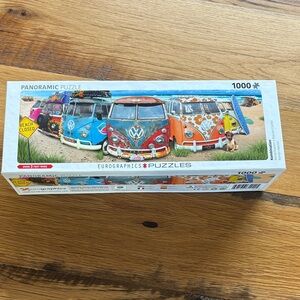Eurographics Panoramic 1000-Piece VW Camper Vans Puzzle - Blue & Orange